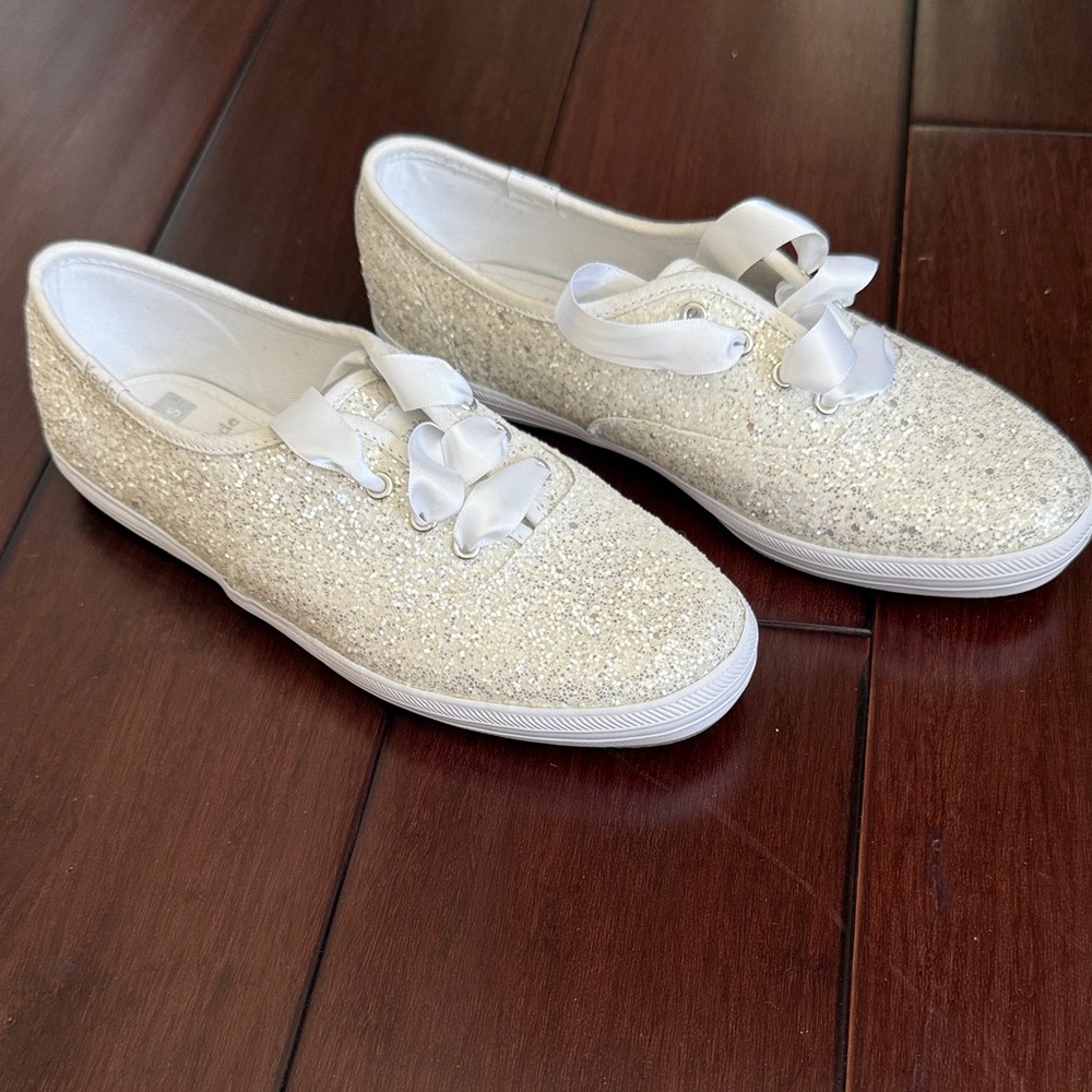 Kate Spade Glittery White Sneakers
